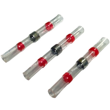 Electriduct Butt Splice Wire Connector, 20 AWG Max, Red, Modified Polyolefin Insulation HS-HP-SS-20-RD-25